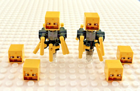 Lego Minecraft 6pc Blaze Minifigure Lot & Cubes 21122 21154