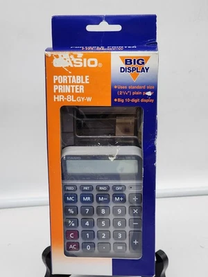Vintage CASIO Printing Calculator HR-8L 10 Digit Display new open box UNUSED - Image 1 of 3