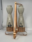 Red Wing Bob White Cruet Set with Stoppers and Stand