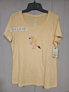 T-shirt manches courtes femme St Johns Bay Little Bird taille M jaune neuf avec étiquette - Photo 1/6