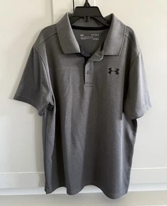 Under Armour Jugend Jungen grau lockere Passform Kurzarm Poloshirt Gr. Large Heatgear - Bild 1 von 3