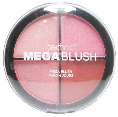 Technic Mega Blusher Palette Set Deep Red Peach Baby Pink Dusky Rose Large 20g - Image 1 of 4