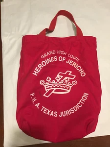Masonic / Heronies of Jericho Red Tote Bag Texas Jurisdiction - Picture 1 of 8