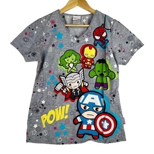 NEW MARVEL AVENGERS NOVELTY PRINT Pediatric SCRUB TOP SIZE Small - Picture 1 of 8