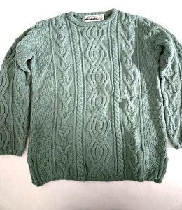 Vintage 90er Aran Crafts Irland grün Strick Wolle Fischer Pullover Medium gebraucht, in einwandfreiem Zustand - Bild 1 von 11