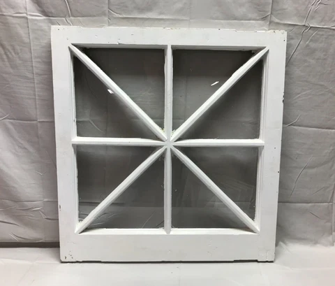 One VTG 8 Lite Window Sash Shabby White Chic 27x28 More Available Old 796-23B Cover