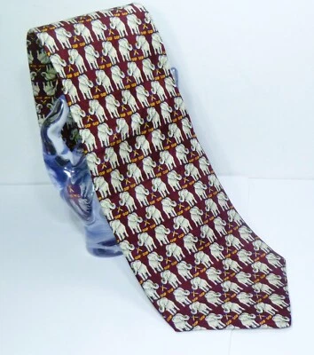 Corbata de seda de elefantes republicanos artefactos de museo Foto 1 de 4