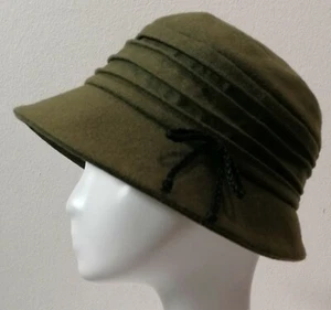 Frauen Hut Cloche Borsalinette By Borsalino Grün Made IN Italy Größe L (58 - Bild 1 von 5