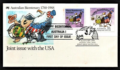 " AUSTRALIAN BICENTENARY 1788-1988 -  JOINT ISSUE WITH THE U.S.A. " Sydney 1988 - image 1 of 2