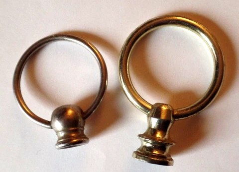 2 Antique or Vintage Silver/Gold Tone Metal FINIAL's (a2) Cover