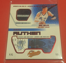 2002-03 Fleer Authentix Mike Miller Dual Color Jersey Ticket Card- Orlando Magic