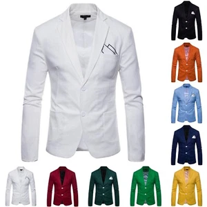 Herren formelle Business Blazer Jacke Hochzeit Party ein Knopf Smart Anzug Mantel Oberteile - Bild 1 von 41
