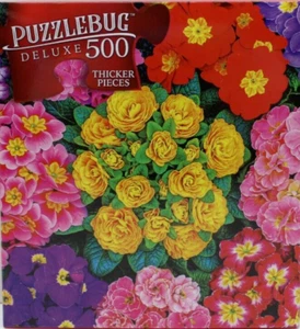 500 Pieces Jigsaw Puzzle Colorful Garden Primulas 20X12 Puzzlebug Deluxe - Picture 1 of 3