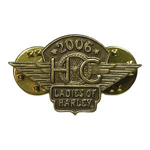 HOG Ladies Of Harley 2006 Vest Jacket Hat Lapel Double Pin - Picture 1 of 6