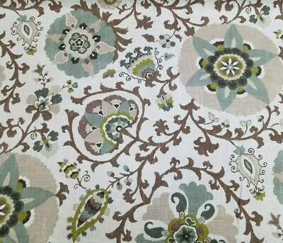 Silsila in Rhinestone 54" Wide P Kaufmann 55% Linen / 45% Rayon Floral  - Image 1 of 2