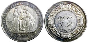 FRANKREICH 1886 LIEBE UND EHE SILBERMEDAILLE 25. JAHRE 34,3mm Terisse - 2730G (967) - Bild 1 von 3