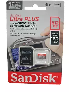 SanDisk - ULTRA PLUS 512GB microSDXC UHS-I Memory Card - NEW - Picture 1 of 1