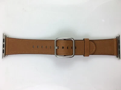 Original Apple Watch 42M 44MM 45MM 46MM Clásico Hebilla Correa Cuero Sillín Marrón Foto 1 de 4
