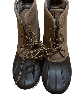 Womens Marley Lilly Winter Rain Boots Size 4 Rubber Duck Brown Waterproof - Picture 1 of 13