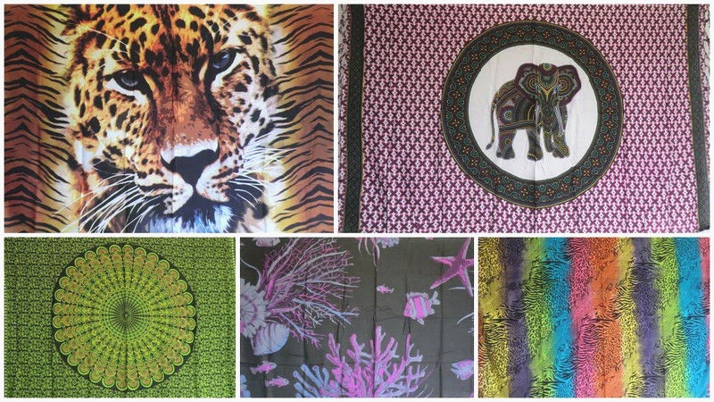 MARKENLOS Sarong Pareo Tuch Schal Tiger Elefant Löwe Mandala Frosch Delfin Seepferdchen