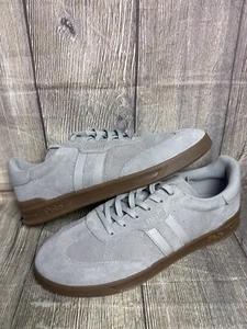 Polo Ralph Lauren Heritage Aera Trainers Men’s 10 uk Grey Suede Sneakers BN - Picture 1 of 9