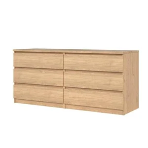Tvilum Dresser 26.77"x60.55"x19.69" Jackson Hickory Particle Board 6-Drawer - Picture 1 of 12