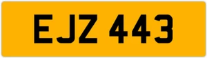 EJZ 443 E 3x3 DATELESS PRIVATE NUMBER PLATE EM EMM EMMA EVE EVA EUAN ERIC ELA ED - Picture 1 of 1