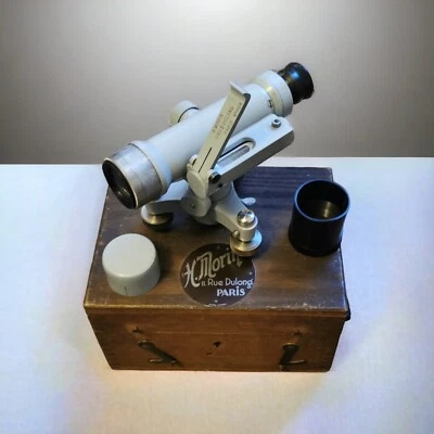 Ancien Coffret niveau de Géométre Theodolite H. Morin Paris Complet Outil Boîte  - Photo 1/4