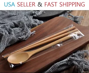 Holz Löffel und Essstäbchen Set Umweltfreundlich Utensil Home Küche Geschirr Set - Bild 1 von 6