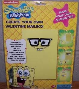 SpongeBob SquarePants Create Your Own Valentine Box with 32 Valentines - Picture 1 of 4