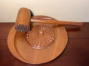 Vintage Teakholz Tablett und Hammer/Hammer - Bild 1 von 5