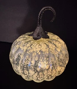 Pumpkin Mercury Glass Decoration With Silver & Gold Finish 7" Tall Made India - Picture 1 of 6