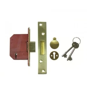 Union Strongbolt 2,5"" 5 Hebel Deadlock Satin Messing Box J2100S-PL-2.5 (AL45) - Bild 1 von 2