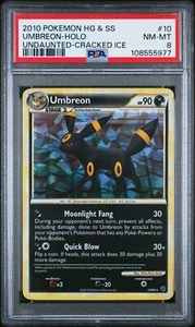 Umbreon 10/90 Hielo agrietado Alt Holo Arte Pokémon Impávido Bajo Pop RARO PSA 8 CASI NUEVO - Imagen 1 de 2