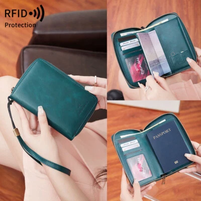 Safe Passport Holder RFID Travel Storage Wallet Large Capacity Card Ticket Clip - Image 1 of 4