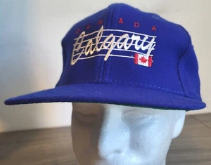 Gorra Calgary Canadá De Colección Wilson Lana Azul Snapback M/L Hecha en Taiwán - Imagen 1 de 15