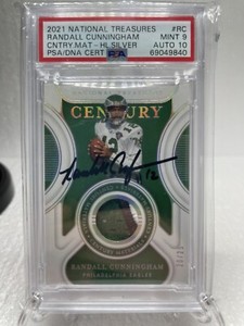 2021 National Treasures Randall Cunningham Century Materials Silver Auto #20/25