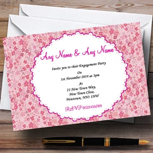 Pink Floral Vintage Garden Engagement Party Personalised Invitations - Picture 1 of 1