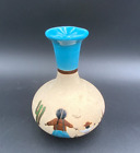Tonala Mexican Pottery Vase Hand Painted Mother & Child Saguaro Cactus 6"
