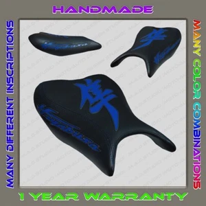 CUSTOM Front Design Seat Cover Suzuki Hayabusa 21-23-25 black+blue+g.trim(3gen) - Picture 1 of 11