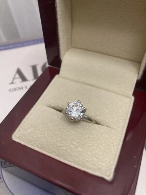 2.55 Carat, round brilliant Diamond Nexus simulated engagement ring - Image 1 of 4