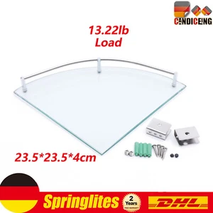 Eckregal satiniert 23cm x 23cm 1/4 Kreis Wandregal Glasablage Glas Glasregale DE - Bild 1 von 12