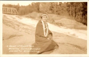 NATIVE AMERICAN INDIAN KESHENA FALLS MEOMINEE RESERVATION - REAL PHOTO POSTCARD - Picture 1 of 2