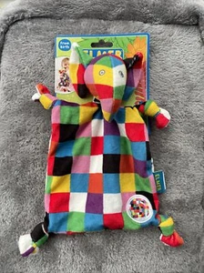BNWT ELMER ELEPHANT COMFORTER BLANKIE COMFORT BLANKET SOFT TOY RATTLE DOUDOU NEW - Picture 1 of 8