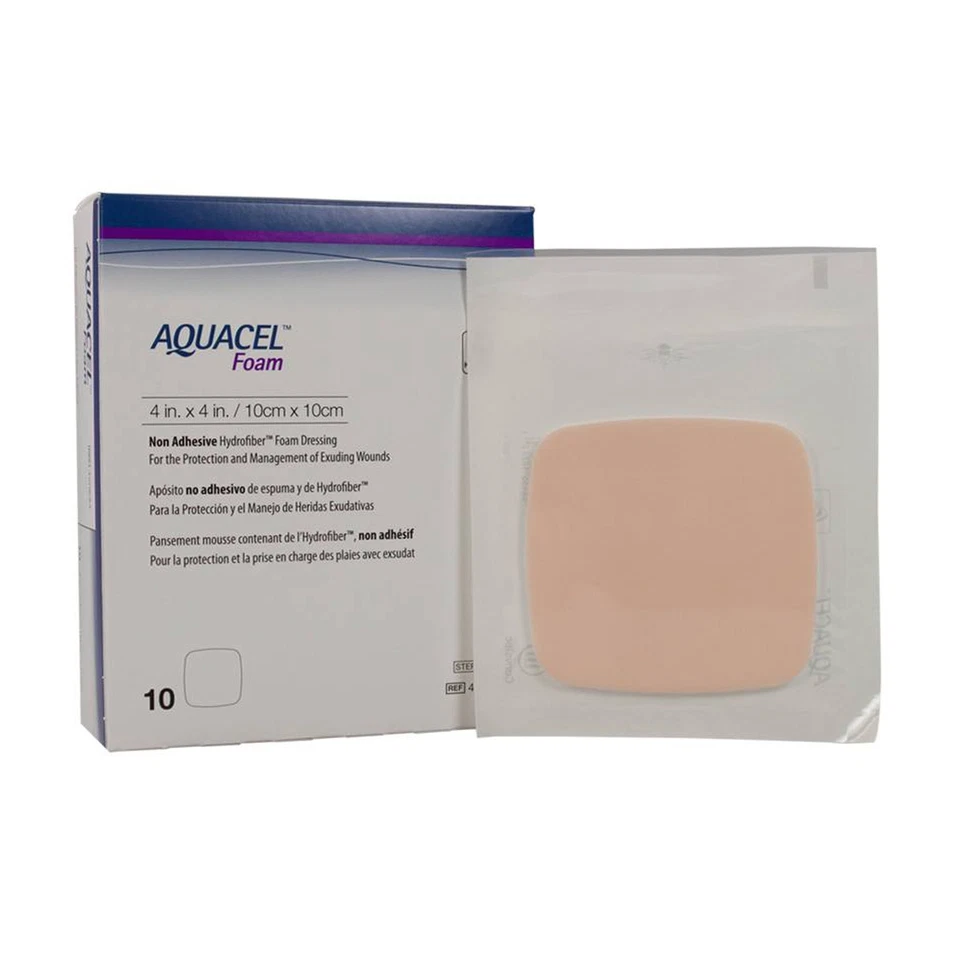 Aquacel Non-adhesive Gelling Foam Dressing 4" x 4" Box of 10 - Image 1 of 1