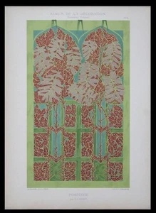 LITOGRAFÍA E. A. SEGUY 1901 - ART NOUVEAU FRANCÉS, DISEÑO DE PUERTA - Imagen 1 de 1