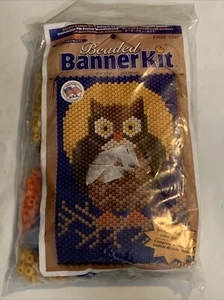 The Beadery Kit Beaded Banner Kit Brown Owl 5858 New Sealed Full Moon Vintage  - Picture 1 of 3