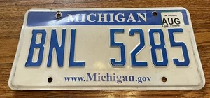 Michigan License Plate — BNL 5285 - Picture 1 of 1