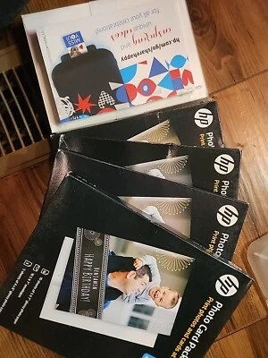 Lot Of 50 Pairs of 5x7 HP Glossy Photo Card / Envelope And 20 4"x6" Photo Paper - Image 1 of 4