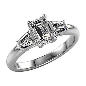 1.60 Ct Emerald Cut IGI Certified Lab Grown Diamond Wedding Ring 14K White Gold - Picture 1 of 12